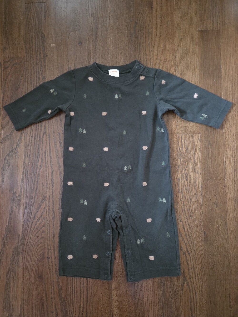 Vtg Gymboree Boys 6/12m Green "Besr In Woods" Romper